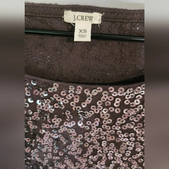 J. Crew Top Womens Size XS Gray Sequin 3/4 Sleeves Going Out Concert Swiftie - Picture 2 of 7